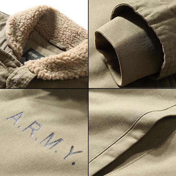 Men's Artificial Lamb Cashmere Inner Army Letter Jacket