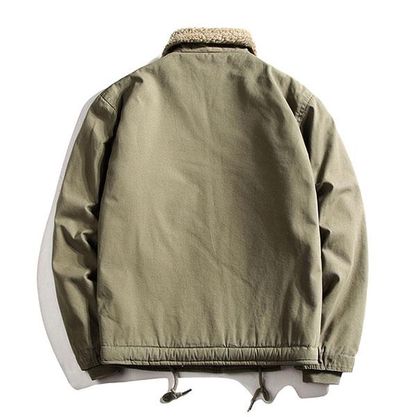 Men's Artificial Lamb Cashmere Inner Army Letter Jacket