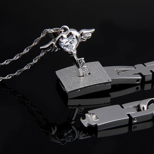 Meaningful Lock and Key Necklace and Bracelet For Couples