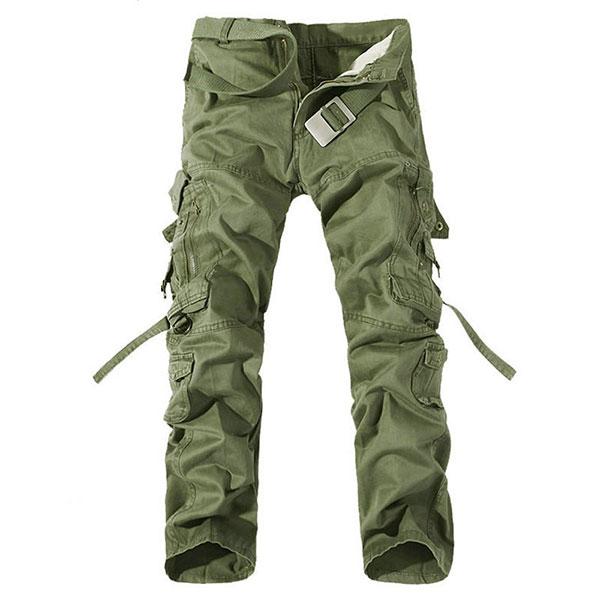 Fashion Multi-Pocket Solid Mens Cargo Pants Size 28-40