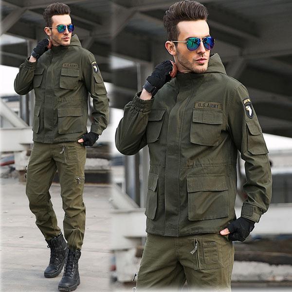 Army Style 100% Cotton Made Jacket For Autumn and Winter