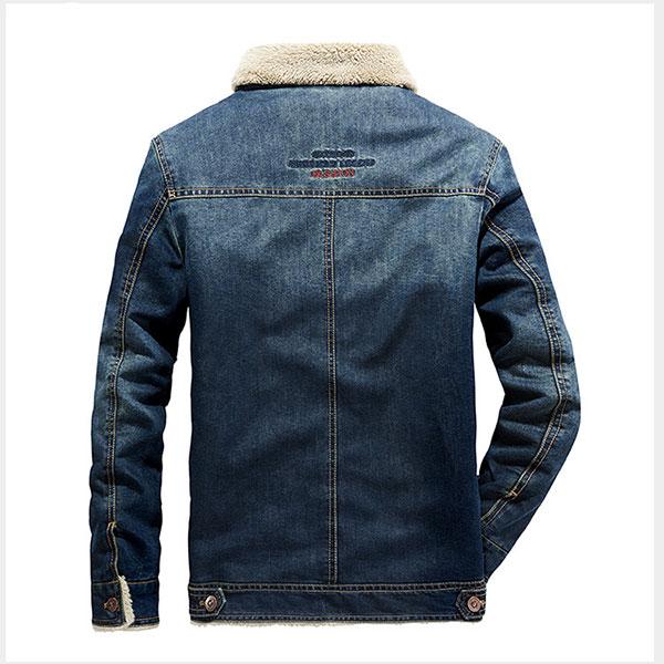 High Quality Men's Denim Jacket With Velvet Inside