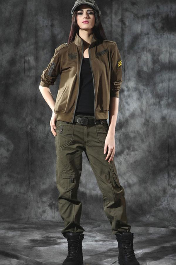 Army Style Women T-Shirt Coat