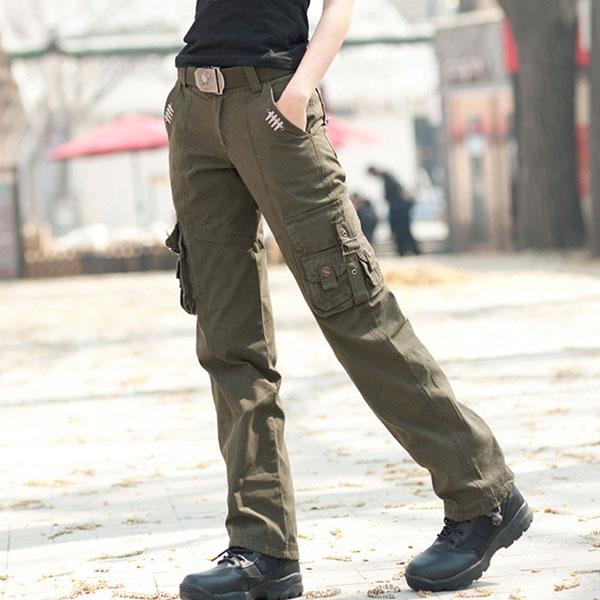 Women Casual Wear Army Element 100% Cotton Multi-Pocket Pant