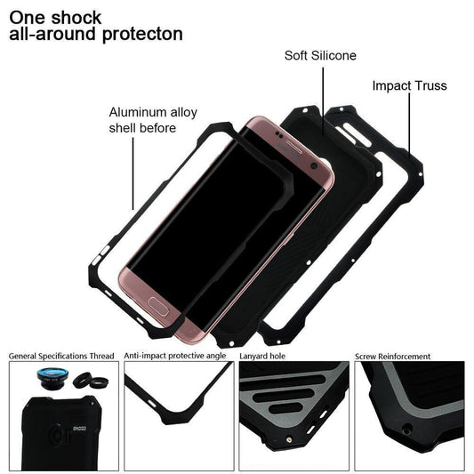 All Around Protection Water Dirt And Shock Proof Phone Case For SAMSUNG Galaxy S8 And S8+ With External Camera