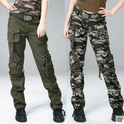 Women Casual Wear 100% Cotton Multi-Pocket Pant