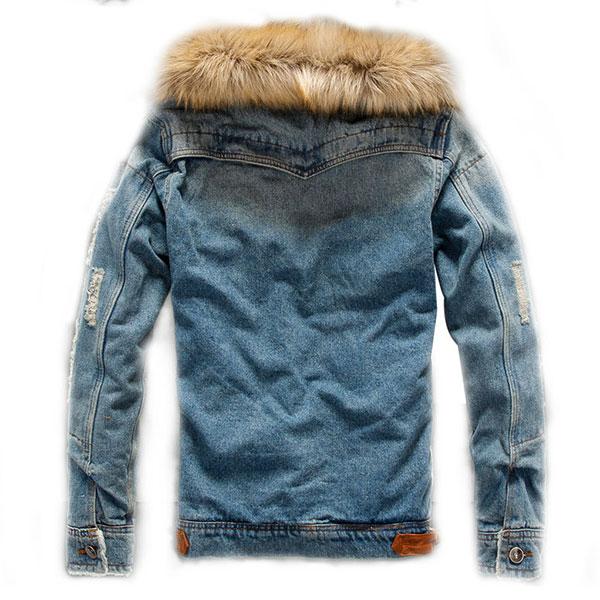 Handsome Autumn Winter Wear Thicken Denim Jacket Large Size Available