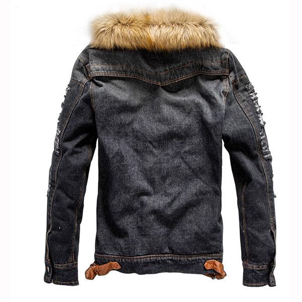 Handsome Autumn Winter Wear Thicken Denim Jacket Large Size Available