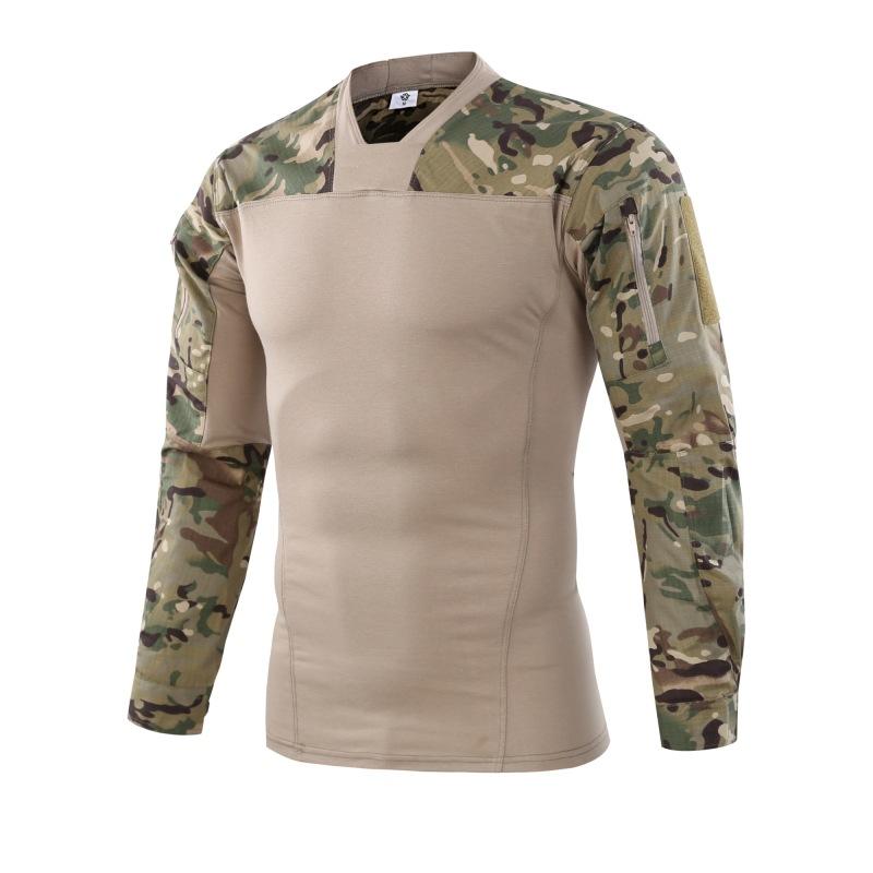 Army Style Men's V-Necklace Long Sleeve Shirt